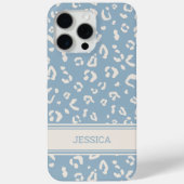 名モダン前付き青いヒョウパーソナライズされた柄 Case-Mate iPhoneケース (裏面)
