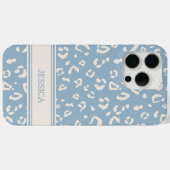名モダン前付き青いヒョウパーソナライズされた柄 Case-Mate iPhoneケース (裏面 (横))