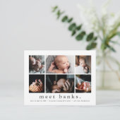 名モダン前6フォトコラージュベビーありがとう ポストカード (スタンド正面)