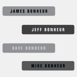 名モダン前 | グレーズブラック&ホワイトアイアンオンウェア ラベル