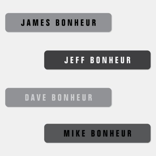 名モダン前 | グレーズブラック&ホワイトアイアンオンウェア ラベル (グループ)