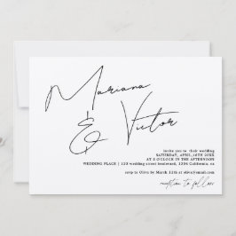 名モダン字スクリプト書chicの結婚名前 招待状