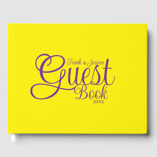 名モダン紫エレガント書道文字 ゲストブック