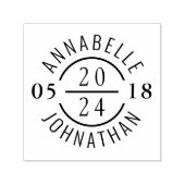 名モダン結婚前と日付の付いたバッジ セルフインキングスタンプ (デザイン)