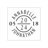 名モダン結婚前と日付の付いたバッジ ラバースタンプ (インプリント)