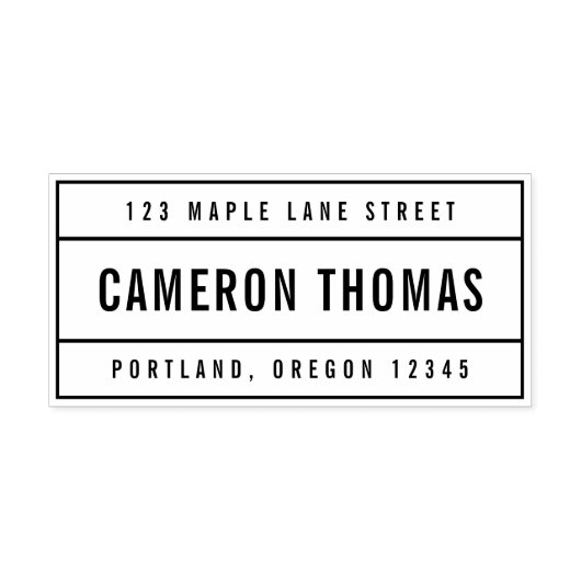 名モダン縁ど前の差出人住所 セルフインキングスタンプ (デザイン)