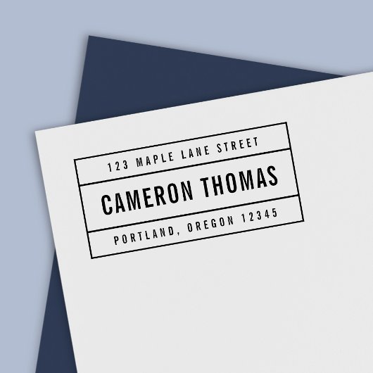 名モダン縁ど前の差出人住所 セルフインキングスタンプ