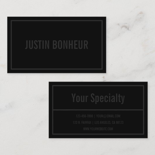 名モダン縁ど前 |黒 名刺 (正面/裏面)