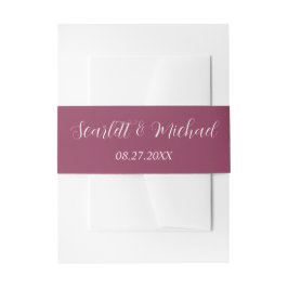 名モダン自然エレガント前と日付 招待状ベリーバンド