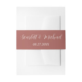 名モダン自然エレガント前と日付 招待状ベリーバンド