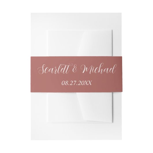 名モダン自然エレガント前と日付 招待状ベリーバンド (正面例)