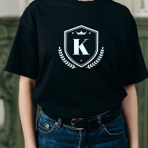 名モノグラムのイニシャルローレルリースバッジ