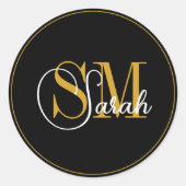 名モノグラムの前と署エレガント名 ラウンドシール (正面)