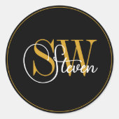 名モノグラムの前と署モダン名 ラウンドシール (正面)