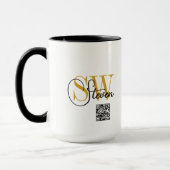 名モノグラムの前と署モダン名/QRコード マグカップ (左)