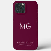 名モノグラムの前のブルゴーニュのミニマル主義者 Case-Mate iPhoneケース (裏面)