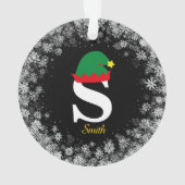 名モノグラムの前を黒字でパーソナライズ オーナメント (裏面)