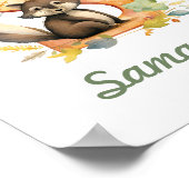 名モノグラムの前子供部屋ポスターWoodland Letter S ポスター (角)