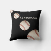 名モノグラムの球野球ブラックスポーツ装飾用クッション クッション (裏面)
