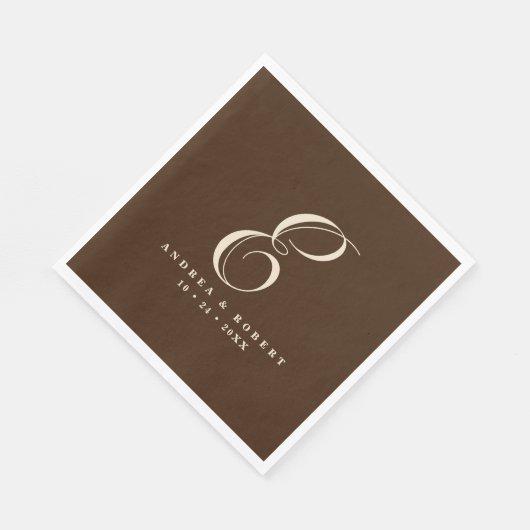 名モノグラムの結婚前のナプキン スタンダードランチョンナプキン (角)