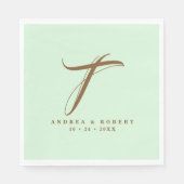 名モノグラムの結婚前のナプキン スタンダードランチョンナプキン (正面)