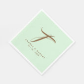 名モノグラムの結婚前のナプキン スタンダードランチョンナプキン (角)