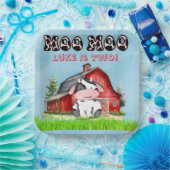 名モーモー前が2つの子供の誕生日パーティー ペーパープレート (パーティー)