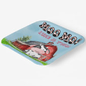 名モーモー前が2つの子供の誕生日パーティー ペーパープレート (傾斜あり)