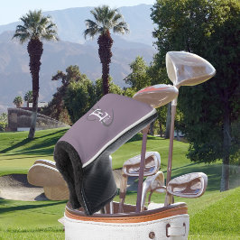 名ユニークスタイリッシュ前とモノグラムタイポグラフィ紫 ゴルフヘッドカバー