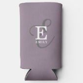 名ユニークスタイリッシュ前とモノグラムタイポグラフィ紫 スリム缶クーラー (正面)