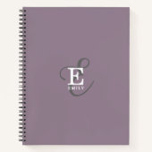 名ユニークスタイリッシュ前とモノグラムタイポグラフィ紫 ノートブック (正面)