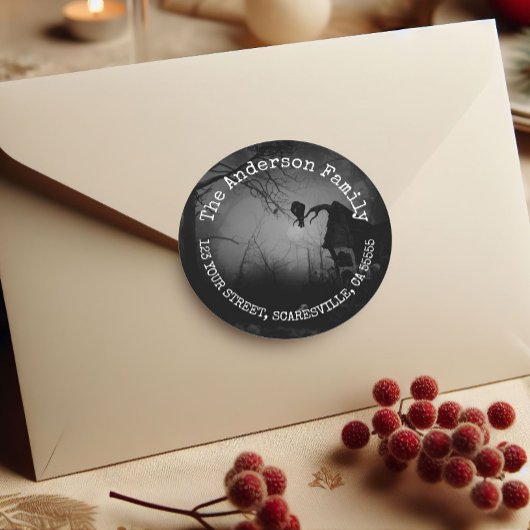 名不気味パーソナライズされた前Black Ravenハロウィーン ラウンドシール