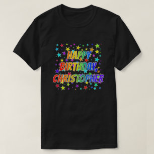 名与え前「CHRISTOPHER」、おもしろい「ハッピーバースデー」 Tシャツ