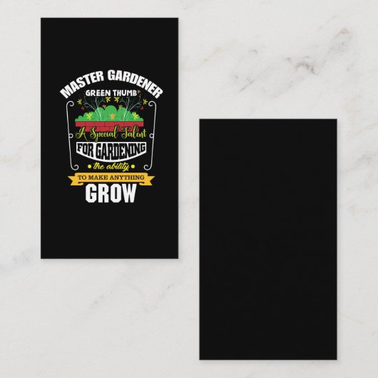名人庭師緑の親指植え花 名刺 (正面/裏面)