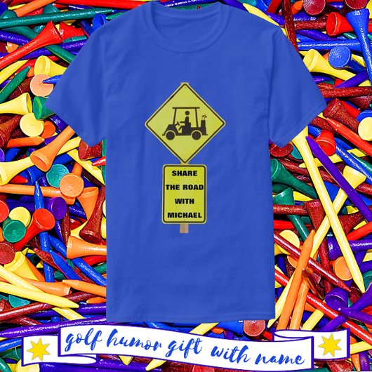 名付きゴルフカートのドライバー Tシャツ