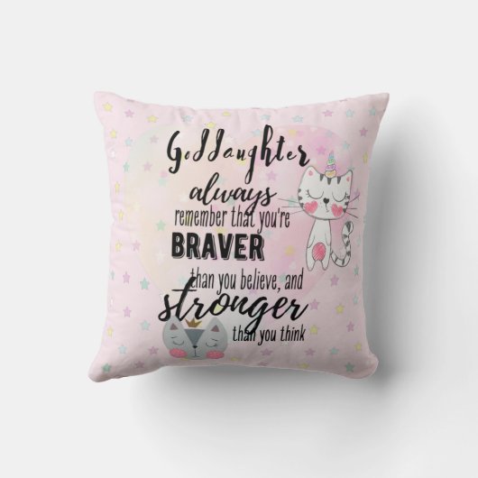 名付けやる気を起こさせる引用文かわいい猫ピンク クッション (裏面)