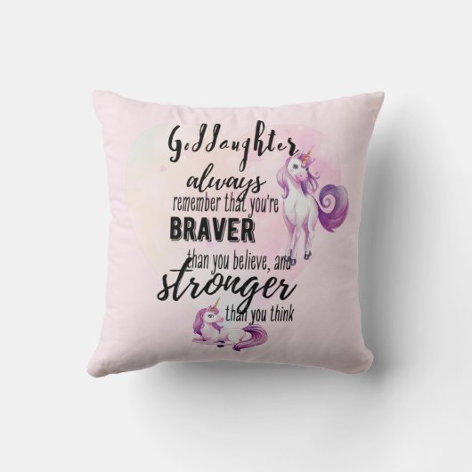 名付けられたGODDDUTERやる気を起こさせる引用文ユニコーンピンク クッション (裏面)