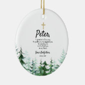 名付け子に約パーソナライズされた束する松の木 セラミックオーナメント (右)