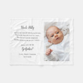 名付け親の提案用写真招待状 フリースブランケット (正面(横))