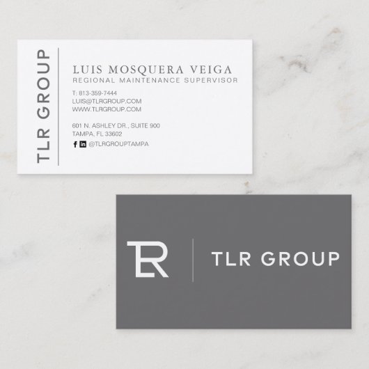 名企業の刺グレー 名刺 (正面/裏面)