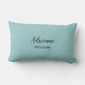 名信じ字・日付ティール(緑がかった色) ランバークッション (裏面)