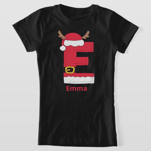 名入りファミリークリスマスパーソナライズド Tシャツ (レイダウン)