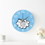名入り雲のモビール ラージ壁時計 (ホーム)