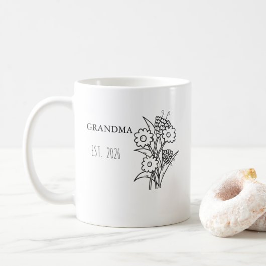 名入れコーヒーマグ 生まれ月花 マグカップ オーダーメイド  (ドーナツ)