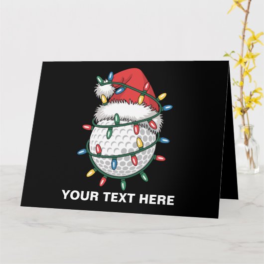 名入れゴルフボールサンタ帽子クリスマスイルミネーション カード (黄色い花)