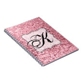 名入れノートブック ローズゴールド グリッター ノートブック (右側)