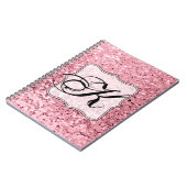 名入れノートブック ローズゴールド グリッター ノートブック (左側)