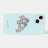 名入れ三匹の子豚と家 iPhone 15ケース (裏面横)