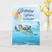 名入れ可 教子の誕生日お祝いメッセージ 海ガメ カード (黄色い花)