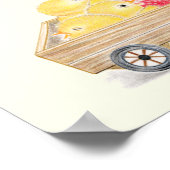  名入れ　カスタマイズ　にわとり家族　苺　子供部屋用　色鉛筆画 ポスター (角)